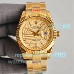 AAA Copy Rolex Datejust II Citizen 8215 Automatic Yellow Gold Palm Face Watch 